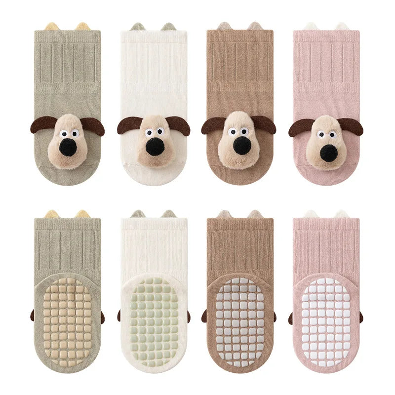 AUTUMN WINTER 3D BONELESS ANTI-SLIP BABY WALKING SOCKS – PUPPY DOLL FLOOR SOCKS FOR INFANTS & TODDLERS