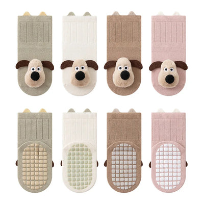 AUTUMN WINTER 3D BONELESS ANTI-SLIP BABY WALKING SOCKS – PUPPY DOLL FLOOR SOCKS FOR INFANTS & TODDLERS