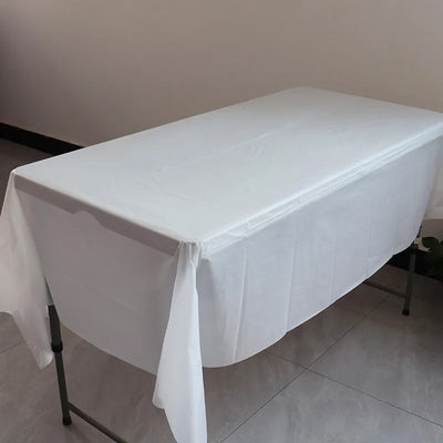 Plastic Disposable Solid Color Tablecloth Birthday Party Wedding Christmas Table Cover Wipe Desk Cloth Decor  Covers Rectangle