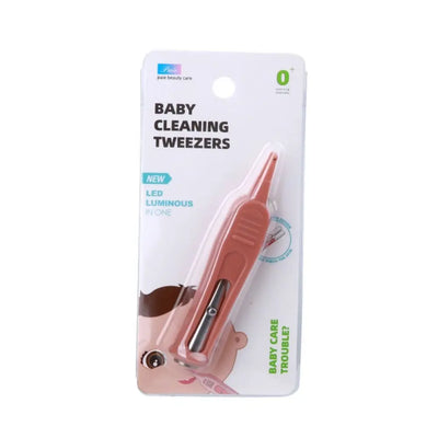 Safety Forceps with LED Light Baby Dig Booger Clip Infants Clean Ear Nose Navel Safety Tweezers Safe Forceps Cleaning Supplies