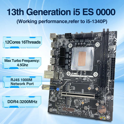 DIY Gaming Computer M-ATX DIY Desktop Motherboard CPU COMBO 13th Kit Interposer Core CPU Q1J4(i5 ES 0000)12C16T 12MB DDR4 RAM