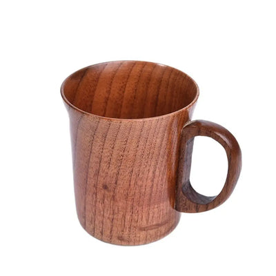 Drinkware Vintage Wooden Tea Cup Japanese Style Handmade Wood Coffee Mug with Handle Solid Wood Drinking Cup Restaurant