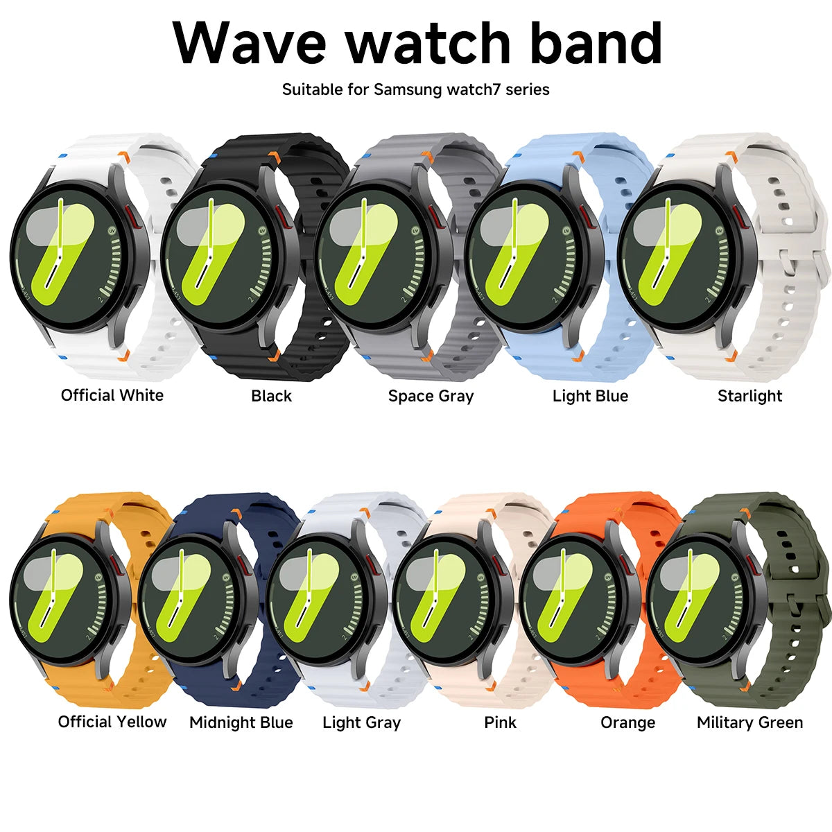 Original Silicone band for Samsung Watch 7 6 5 pro 44mm 40mm 45mm FE Sport Bracelet For Galaxy Watch 6Classic 43mm 47mm Strap