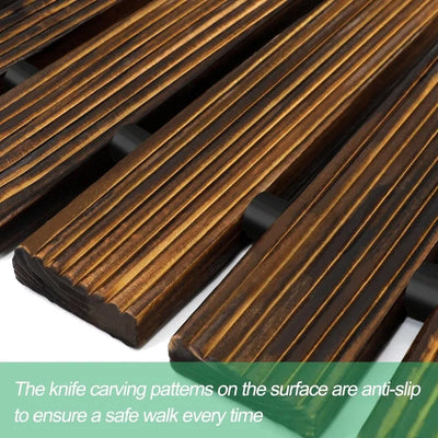 8' Wooden Garden Pathway,Outdoor Roll Out Cedar Straight Walkway,Patio Path Decorative Garden Boardwalk Walkways
