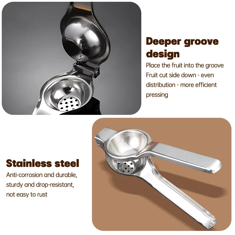Lemon Squeezer Stainless Steel Manual Juicer Processor Hand Pressed Orange Citrus Fruit Juicer Portable Practical Kitchen Tools