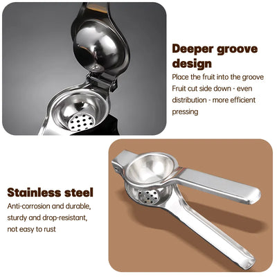 Lemon Squeezer Stainless Steel Manual Juicer Processor Hand Pressed Orange Citrus Fruit Juicer Portable Practical Kitchen Tools