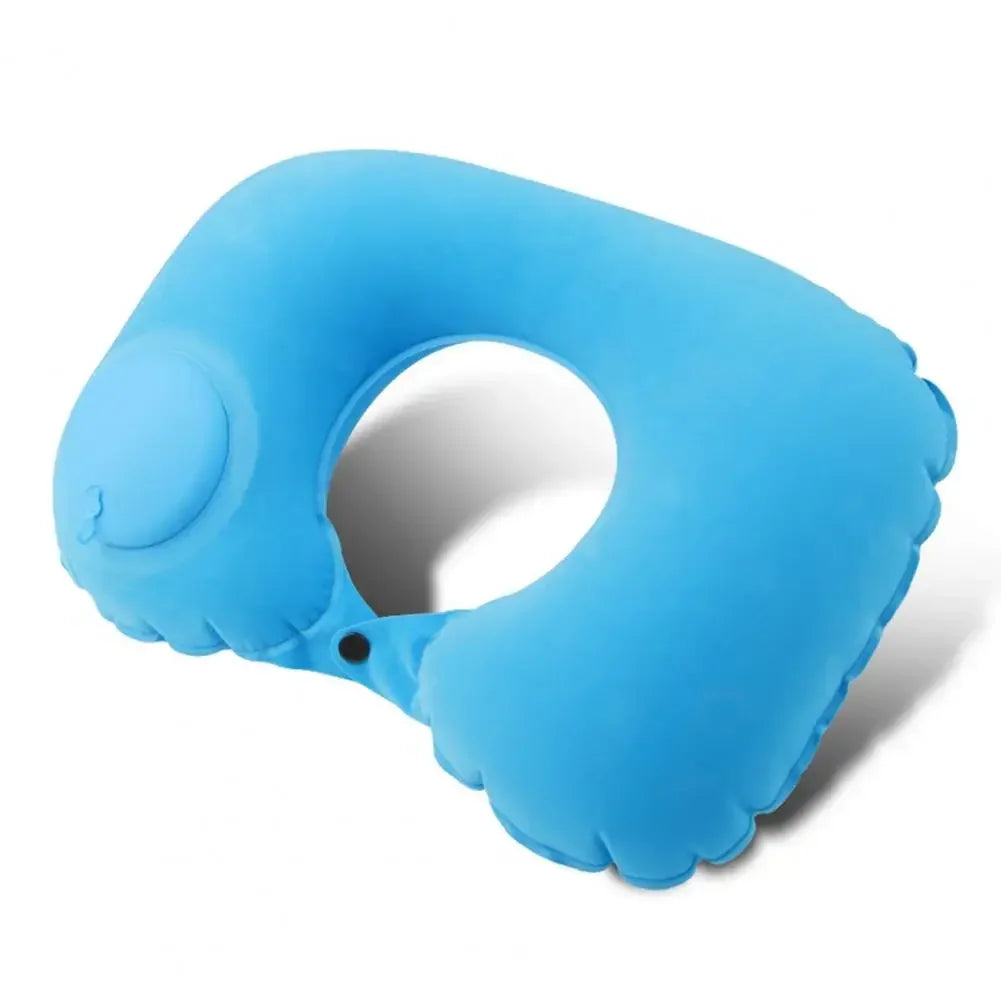 Travel Neck Pillow Comfortable Support Head 360 Degree Traveling Car Airplane Sleeping Head Supportive Press-inflatable Pillow