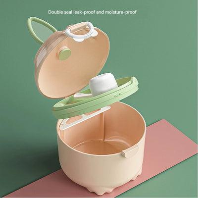 270ML PORTABLE MILK POWDER CONTAINER WITH MULTIPLE OPENINGS | CARTOON INFANT CEREAL & SNACK STORAGE BOX FOR BABY AND TODDLER