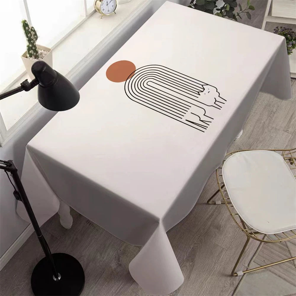 Nordic Style Simple Waterproof Tablecloth Rectangular Table Cover Dining Coffee Table Mat for Kitchen Living Room Nappe Tapete