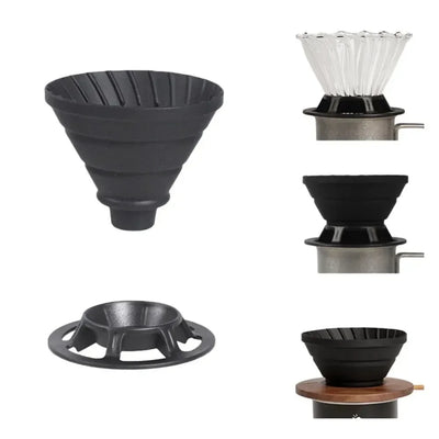 Portable Collapsible Coffee Filter Silicone Drip Coffee Tea Holder Funnel Basket Reusable Tea Pot Cake Cup Coffee Filter Dripper