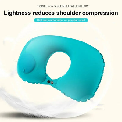 Travel Neck Pillow Comfortable Support Head 360 Degree Traveling Car Airplane Sleeping Head Supportive Press-inflatable Pillow