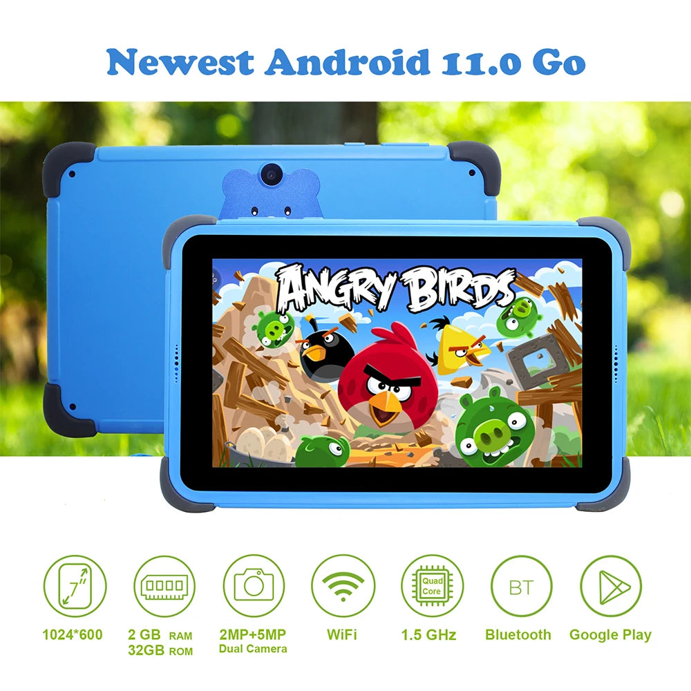 Used Tablets 7'' Android Children Tablet  2GB 32GB 4-Core Tablet for Kids 1024x600 IPS Dual Wifi 5G 3000mAh NO Tab Holder
