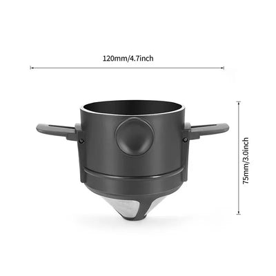 Coffee Filter Folding Hand Brewed Coffee Dripper Cone for Drip Reusable Coffee/Tea Holder Funnel Paperless Pour Over Holder