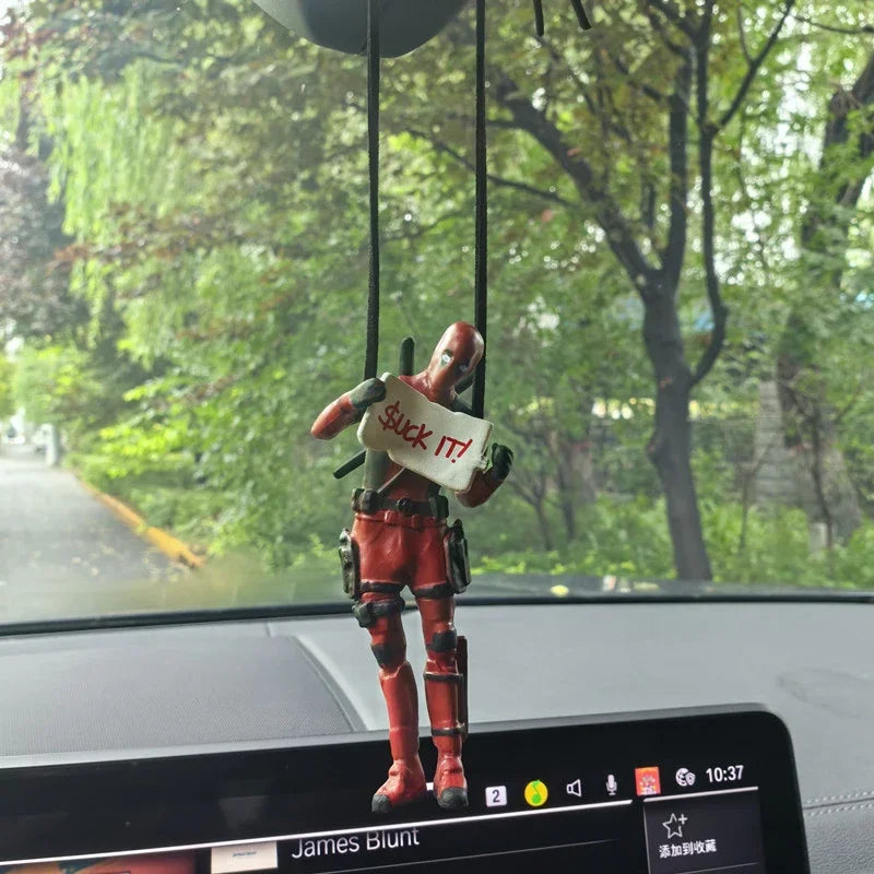 DEADPOOL CAR PENDANT – MINI ACTION FIGURE REARVIEW MIRROR DECORATION