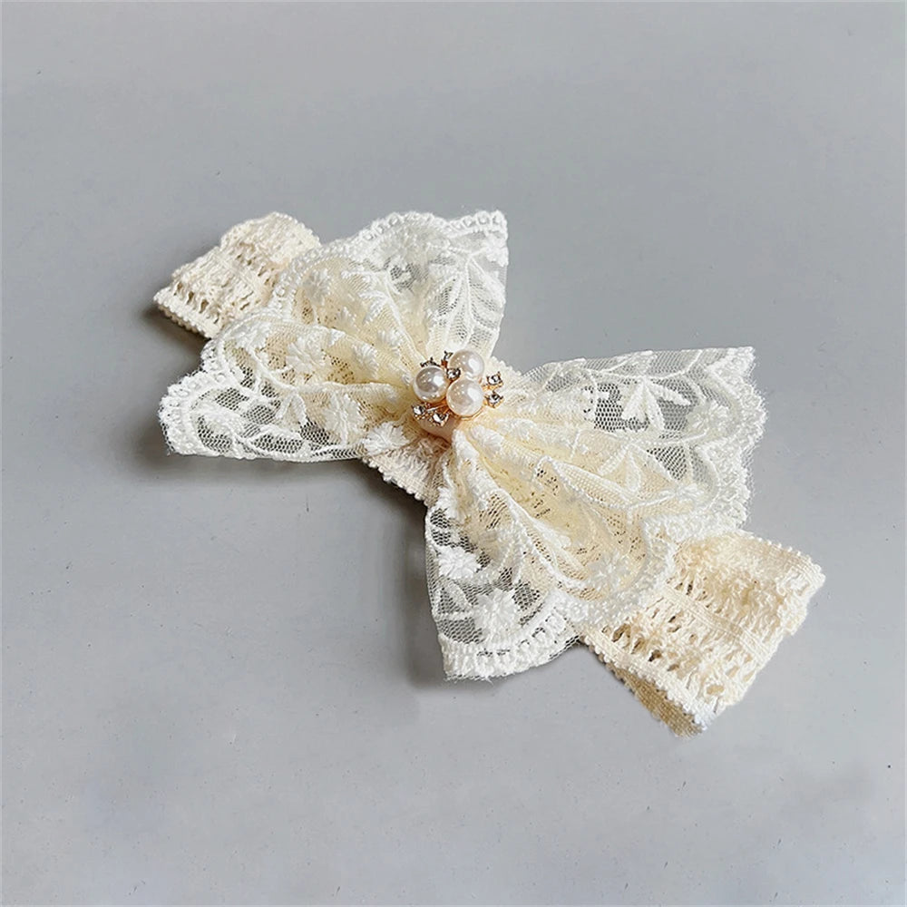 White Lace Baby Headband Newborn Elastic Hair Bands for Baby Girl Cute Child Bow Hairbands Kids Headwear Baby Hair Accessories