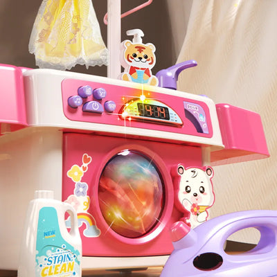 Kids Washing Machine Toy Simulation Cleaning Play House Appliances Washing Preschool Class Toy Cleaning Gifts Clothes