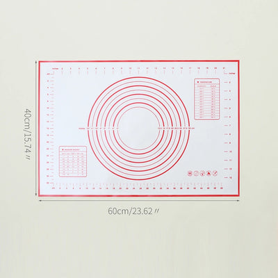 Silicone Baking Mat with Measurement Non Stick Non Slip Dough Rolling Fondant Pastry Mat Pie Crust Pizza Cookies Baking Tools