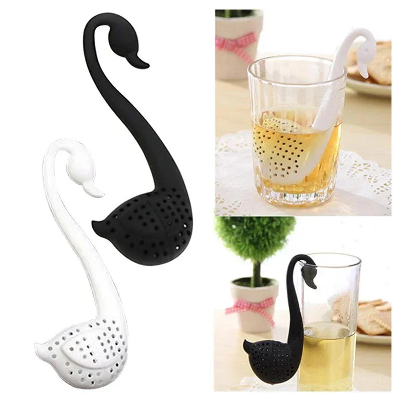 1pc Creative Swan Tea Infuser Environmentally Friendly Plastic Elegant Swan Tea Strainers Teaware Tea Infuser Kitchen Tools