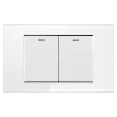 Shawader Electric Power Wall Switch Brazil US Mexico Glass Panel 118 Jack Three Position Outlet Home Office Kitchen 1/2/3/4Gang