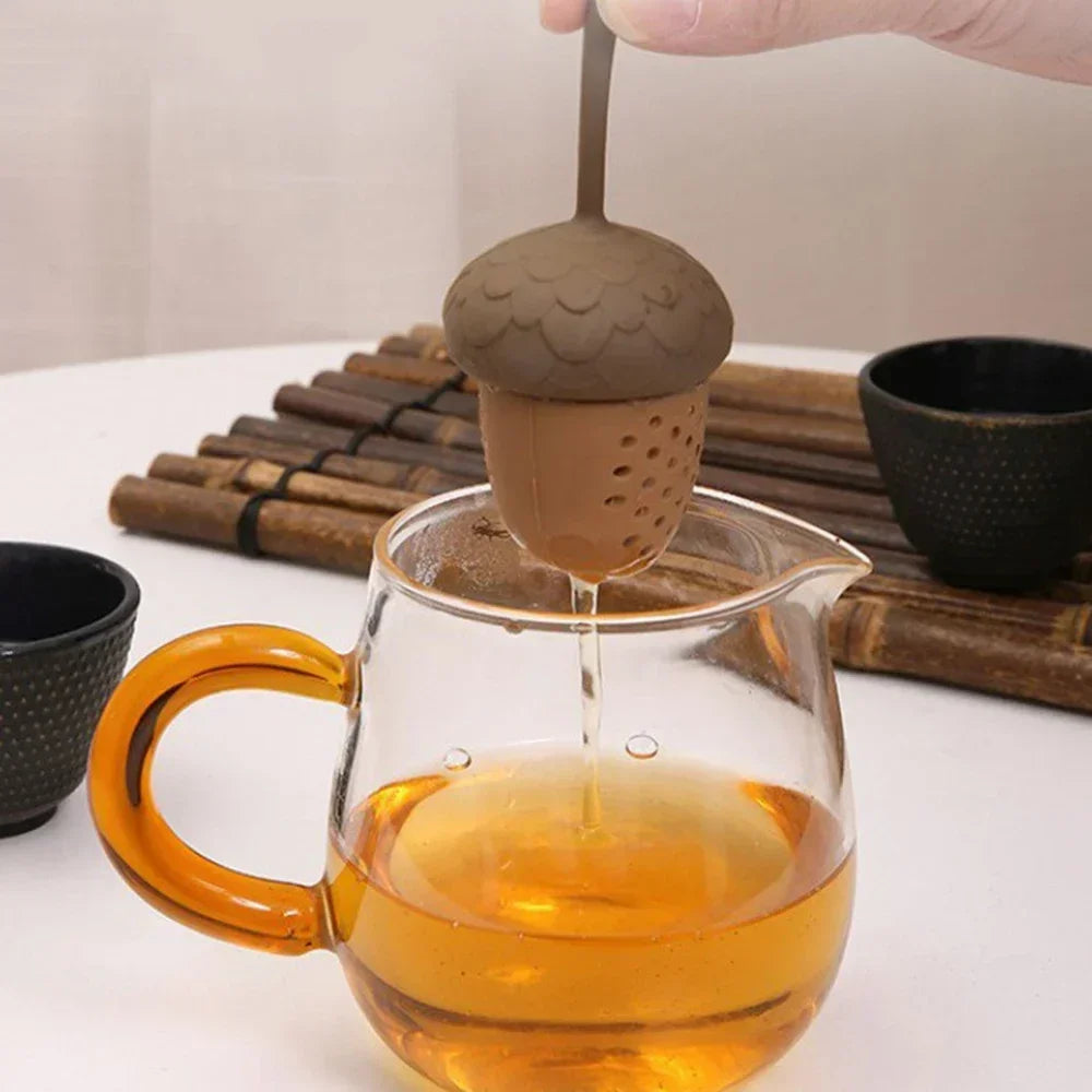 Acorn Shape Silicone Tea Infuser Spice Tea Strainer Cooking Seasoning Bag Tea Bag Home Kitchen Gadgets Kitchen Accessory