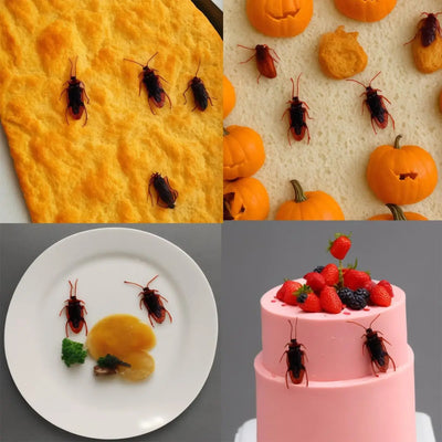 20pcs Fake Roaches Plastic Cockroach Bug Joke Toys Realistic Roaches Plastic Bugs Gift for Halloween Kids Party Creepy Decor