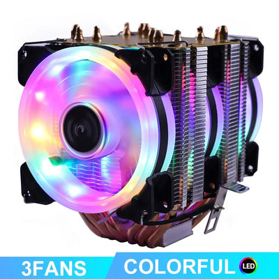 6 Heatpipes RGB CPU Cooler Radiator Silent PWM 4PIN 150W For Intel LGA 1150 1151 1155 1200 1366 2011 X79 X99 AM3 AM4 Ventilador