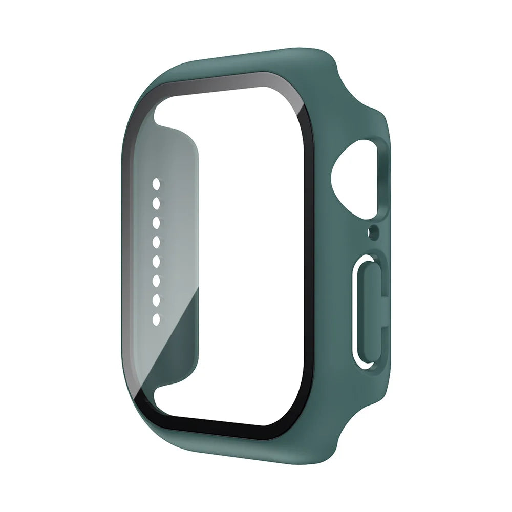 Tempered Glass+Case For Apple Watch 38mm 40mm 41mm 42mm 44mm 45mm 46mm Screen Protector Protective Cover iWatch 10 8 7 9 6 SE 5