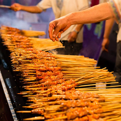 30/50PCS Disposable Wooden Grill Grilling Bbq Tools Outdoor Cooking BBQ Sticks Bamboo Skewers Barbecue Tools Fruit Sticks