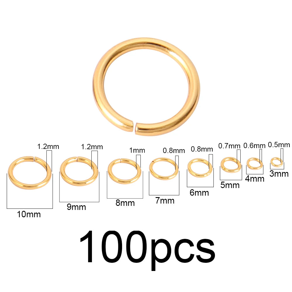 100-200pcs/lot Stainless Steel Open Jump Rings Split Rings Connectors For DIY Jewelry Making Supplies Accessories Wholesale