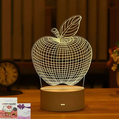Romantic Love 3D Acrylic Led Lamp for Home Children's Night Light Table Lamp Birthday Party Decor Valentine's Day Bedside Lamp