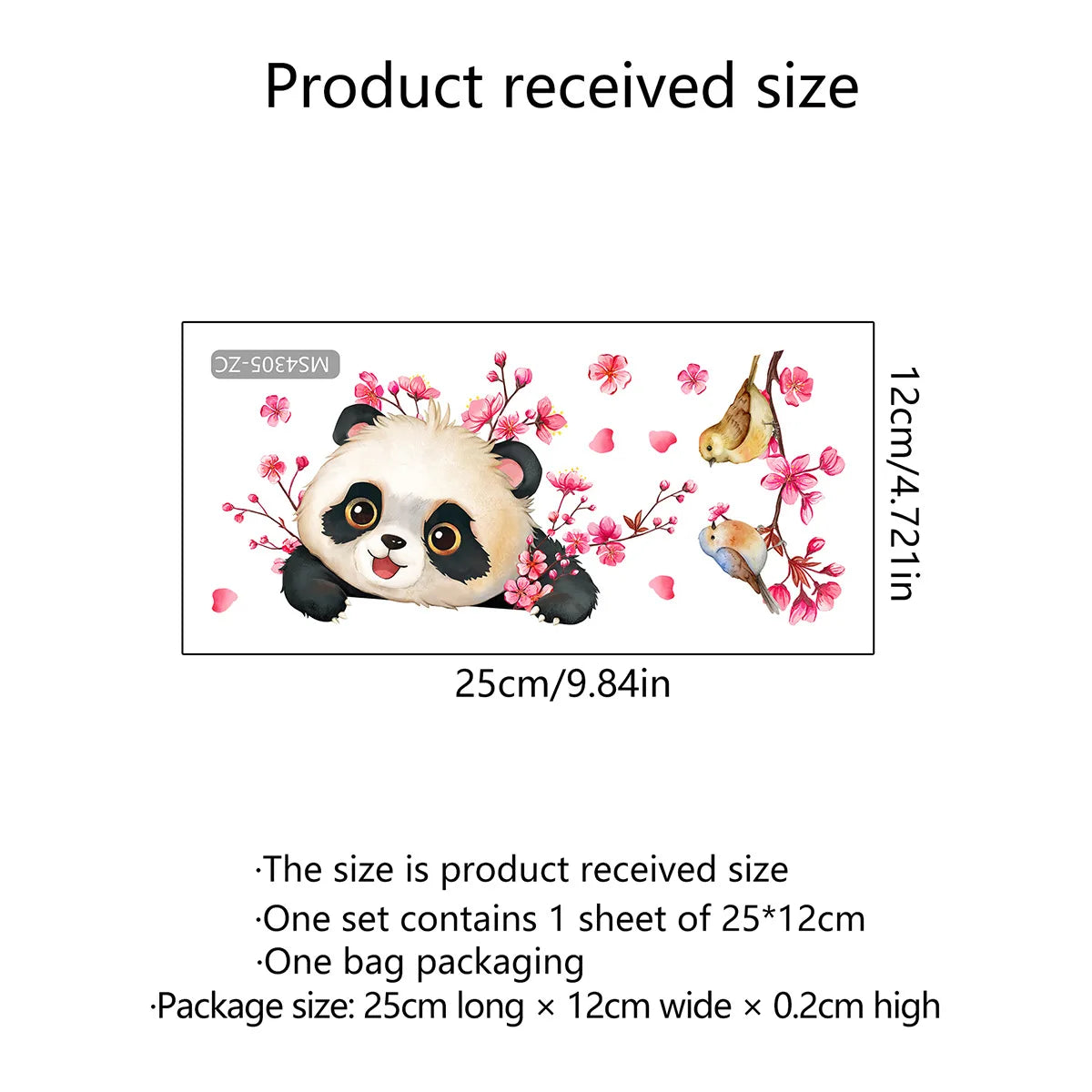 1pcs Cute Branch Plum Blossom Panda Wall Sticker Switch Sticker for Kid Bedroom Living Room Home Decoration Self Adhesive