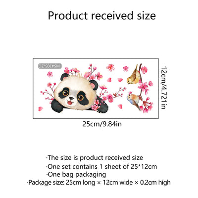 1pcs Cute Branch Plum Blossom Panda Wall Sticker Switch Sticker for Kid Bedroom Living Room Home Decoration Self Adhesive