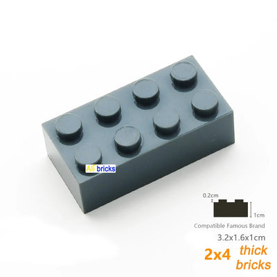 80pcs Bulk Building Blocks Thick Figures Bricks 2x4 Dots Educational Creative Size Compatible With 3001 Plastic Toy for Children
