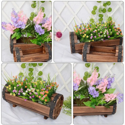 Wooden Flower Pot Outdoor Garden Decor Succulent Plant Potted Planter Succulents Pots Office Decor Flower Pot Planter