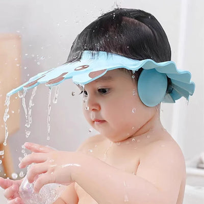 A soft PVC shower cap that makes hair washing more fun, adjustable in size, and adds ear protection function