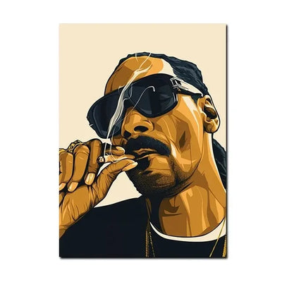 Notorious BIG Biggie Smalls Smoking Poster Canvas Print Wall Art Famous Hip Hop Singer Painting Pictures Music Fans Home Decor