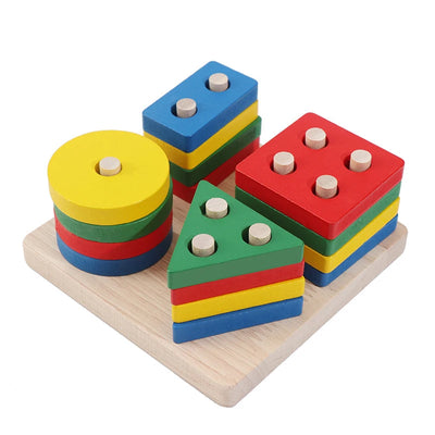 Wooden Puzzle Montessori Toys for Baby 1 2 3 Years Old Kids Alphabet Number Shape Matching Games Children Early Educational Toys
