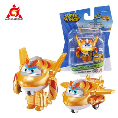 36 Types Super Wings 2" Scale Mini Transforming Anime Deformation Plane Robot Action Figures Transformation Toys For Kids Gifts