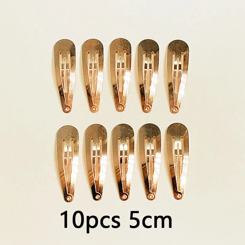 10/20/30pcs/set Women Silver Gold Black Waterdrop Shape Basic Alloy Hair Clips BB hairpins Barrettes Fashion Hair Accessories