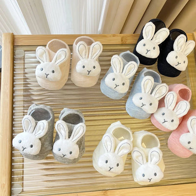 Cartoon Rabbit Baby Socks Cute Animal Doll Newborn Floor Sock Korean Solid Color Infant Toddler Boy Girls Ankle Socks