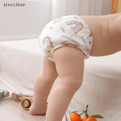 3PCS BABY COTTON TRAINING PANTS 6-LAYER WATERPROOF REUSABLE CLOTH DIAPERS FOR TODDLERS