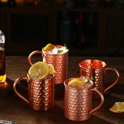 100% Copper Moscow Mule Mug Durable Copper Beer Mugs Coffee Mug Milk Cup Pure Copper Bar Cup tiki Drinkware