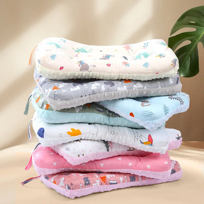 Baby Pillow Pure Cotton Infant Soothing Mood Soft Double-sided Breathable Pillow Cartoon Animal Kindergarten Nap Special Product