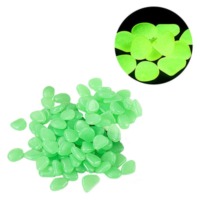 100PCS Solar Luminous Stone Fish Tank Pebble Multifunction Glow In The Dark Pebble Glowing Stone Rock Reusable Garden Decoration