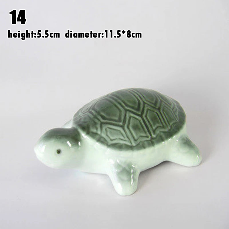 Garden Floating Ceramics Goldfish Creative Ceramic Underglaze Color Hand-painted Turtle Ornament Fish Tank Floating Decor Crafts