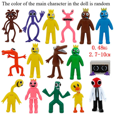 8-16pcs Rainbow Friends Toy Cartoon Game Character Figure Doll Kawaii Blue Monster Action Figure Animal Toys for Kids Gifts