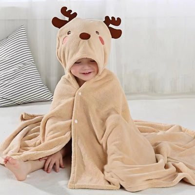 1Pc Children's Bath Towel Neutral Baby Animal Face Hooded Towel Newborn Bath Towel Boys Girls Must Have