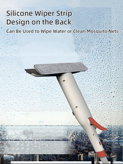WINDOW CLEANER MOP HOUSEHOLD MULTIFUNCTIONAL WITH SILICONE SCRAPER GLASS SPRAY WASHER FOR GLASS OUTDOOR WINDOW CLEANING TOOL