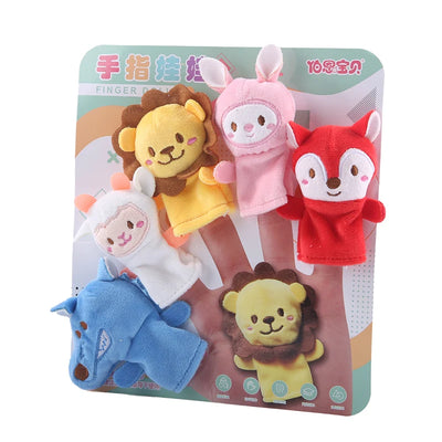 Children Animal Education Dolls Baby Finger Plush Doll kids Hand finger puppets Toy Teaching Aids Boys Girls tell story material