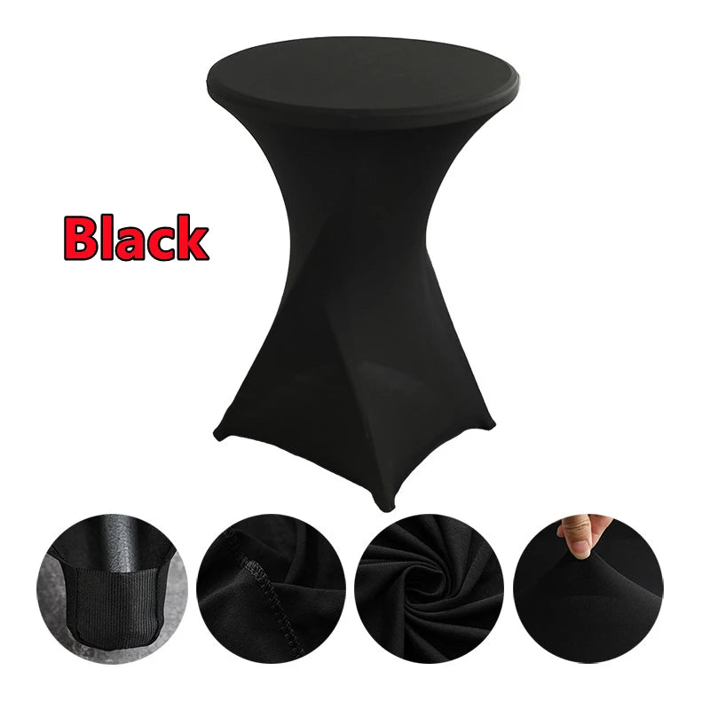 2/1PC Height Stretch Round Tablecloth Cocktail Table Cover Spandex Table Cloth Bar Hotel Party Wedding Elastic Table Cloth Decor